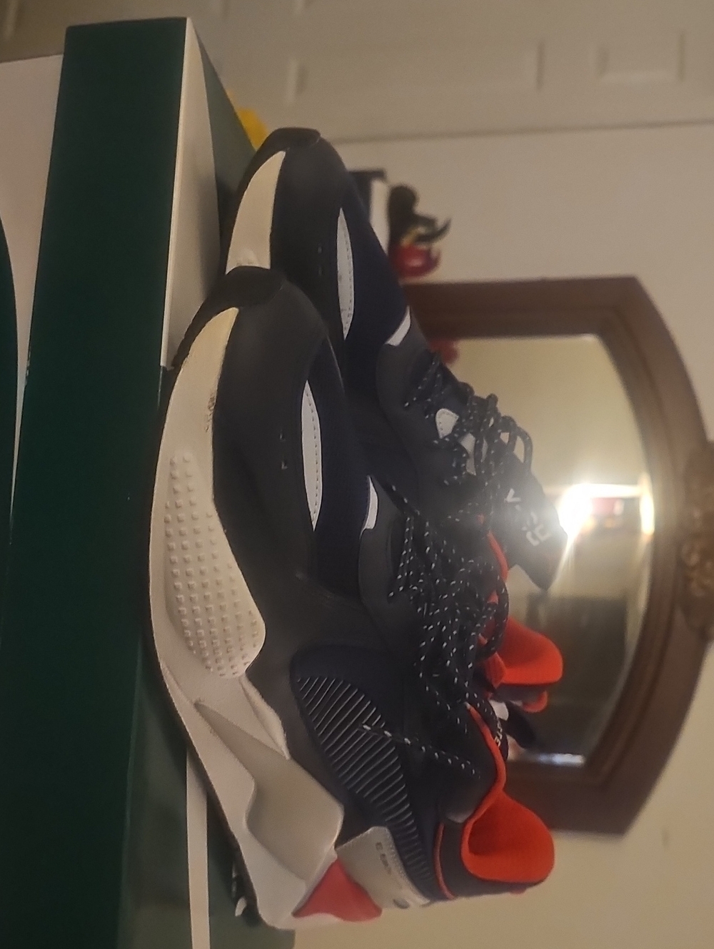 Puma Navy, White and Orange Youth Athletic Sneakers